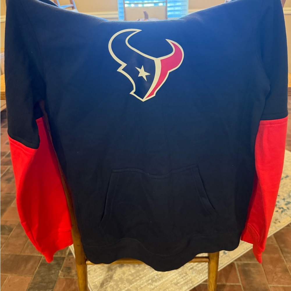 Men’s Nike Texans Navy Blue and Red Hoodie